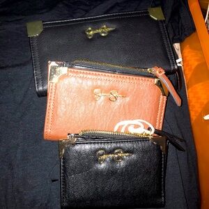 Chic Black and Tan Women's Wallet Set